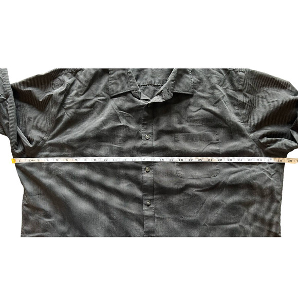 Van Heusen Traveler Black White Striped Button-Up Shirt Mens Size XXL - Picture 4 of 6